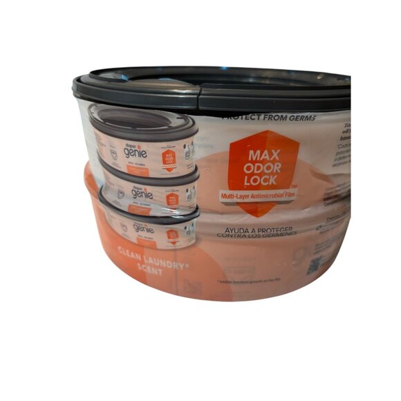 Diaper Genie Refill 2-Pack Clean Laundry Scent Max Odor Lock Multi-Layer Antimic - Picture 2 of 4